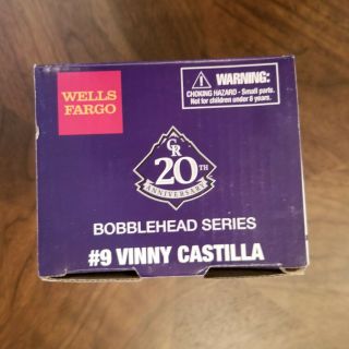 - Vinny Castilla Colorado Rockies 20th Anniversary Bobblehead Nodder Sga Nib