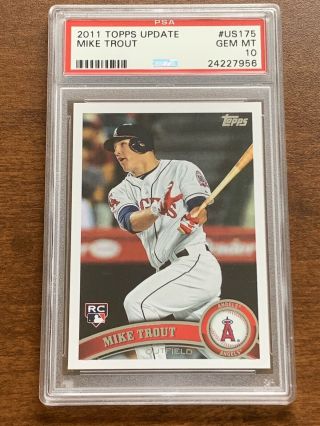 2011 Mike Trout Topps Update Us175 Psa 10 Gem Rookie Rc