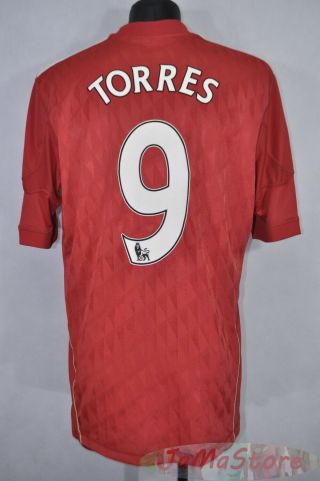 Torres 9 Liverpool Fc Home Shirt 2010/2012 Red Jersey Size L