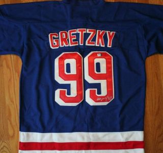 Wayne Gretzky Signed Autographed Authenticated 99 Blue Ny Rangers Jersey