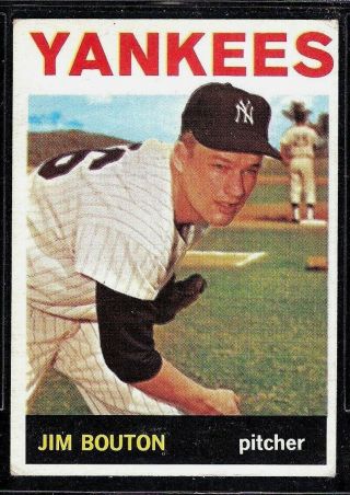 1964 Topps Baseball York Yankees Jim Bouton Semi High Card 470 Vg,
