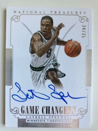 14 - 15 National Treasures Game Changers Latrell Sprewell Auto Card 34/35