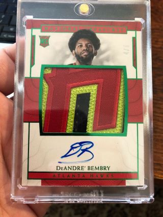 2016 - 17 National Treasures Deandre’ Bembry Rpa Patch Auto /5
