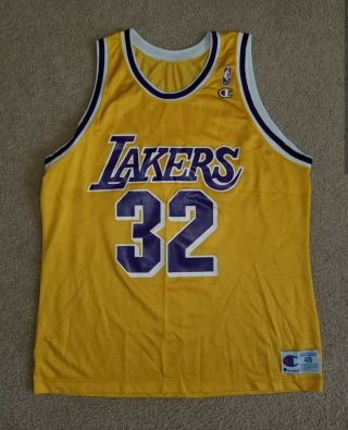 Magic Johnson Los Angeles Lakers Nba Champion Jersey Size 48 Xl
