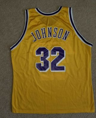 Magic Johnson Los Angeles Lakers NBA Champion Jersey Size 48 XL 2