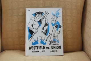 High School Football Program Westfield Nj Vs.  Union Nj - 1977