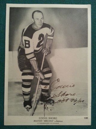 1939 - 40 Opc V301 - 1 100 Eddie Shore Autographed - Boston Bruins Best Ebay Value
