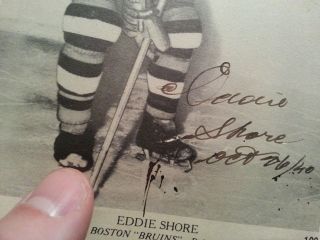 1939 - 40 OPC V301 - 1 100 EDDIE SHORE Autographed - Boston Bruins BEST EBAY VALUE 7