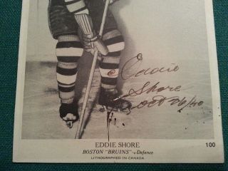 1939 - 40 OPC V301 - 1 100 EDDIE SHORE Autographed - Boston Bruins BEST EBAY VALUE 8