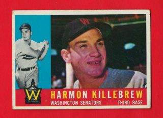 1960 Topps Harmon Killebrew 210 Baseball Card Ex - Mt Cond.  " Wow "