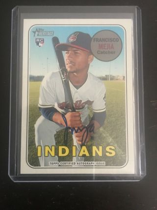2018 Topps Heritage Real One Auto Rookie Rc Francisco Mejia Roa - Fm Indians