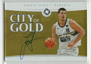 Nikola Jokic 2018 - 19 Panini Opulence City Of Gold Autograph Auto /79