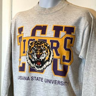 Vintage LSU Fighting Tigers Long Sleeve T - Shirt XL Louisiana State University 4