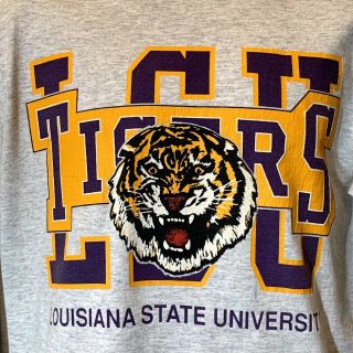 Vintage LSU Fighting Tigers Long Sleeve T - Shirt XL Louisiana State University 6