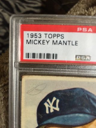 1953 Topps Mickey Mantle Psa Good 2 (mk) Card,  2nd Year Card  3