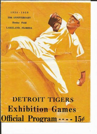 1959 Detroit Tigers - Pirates Spring Training Program,  Autos