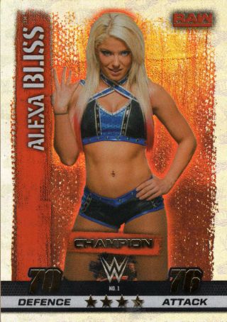 Topps Wwe Slam Attax 10 Alexa Bliss Champion Trading Card - Wrestling