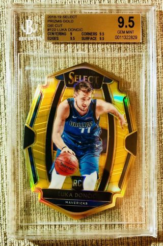 2018 - 19 Select Prizm Gold Die Cut Gold Luka Doncic Rc 03/10 Bgs 9.  5 Pop - 1
