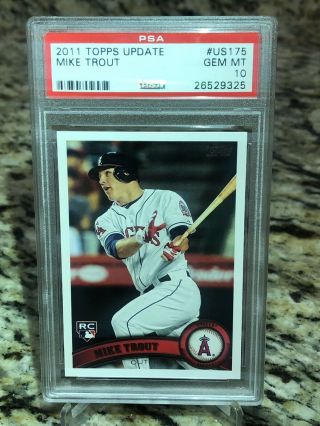 2011 Topps Update Mike Trout Rookie Rc Us175 Psa 10 Gem Card