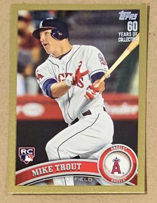 2011 Topps Update Us175 Mike Trout Gold /2011 Sp Rookie Rc Angels