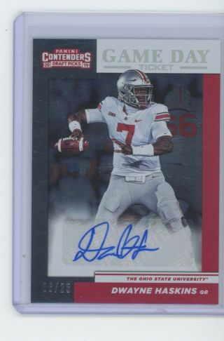 2019 Panini Prizm Contenders Draft Dwayne Haskins Auto 6/25 Game Day Signed