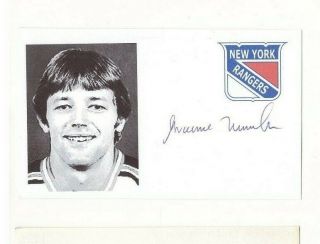 Graeme Nicolson Signed 3x5 Index Card Nhl Autograph Bruins Rockies Ny Rangers