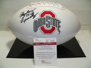 Hopalong Cassady Signed Autographed Ohio State White Panel Football Jsa Se14231