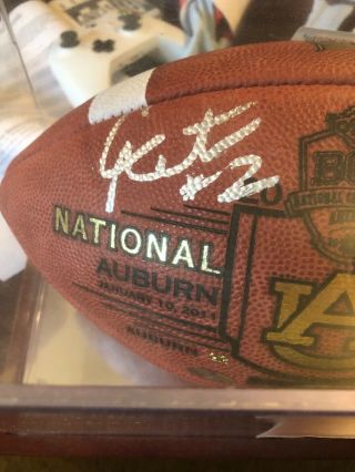 Cam Newton Autograph Football Auburn National Championship Gtsm And Case Too