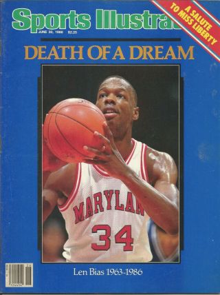Maryland Terps Basketball All American Len Bias 1986 Sports Illustrated No Label
