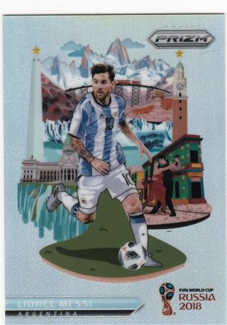 2018 Panini Prizm World Cup Lionel Messi National Landmarks Case Hit Ssp