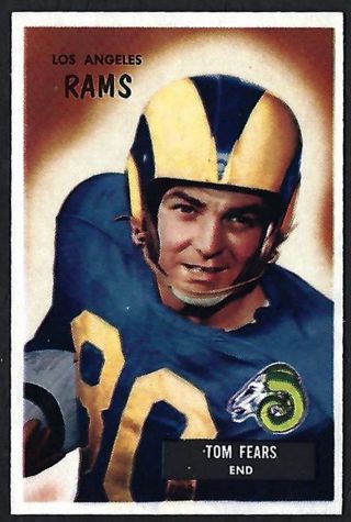 1955 Bowman Football Tom Fears 43 Ex - Mt Los Angeles Rams Hof