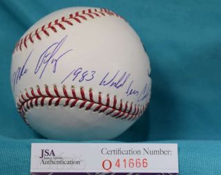 Mike Flanagan 83 Ws Champs Jsa Hand Signed American League Autograph Baseball