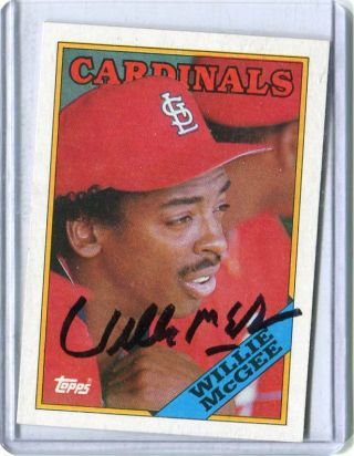 1988 Topps - Willie Mcgee - Hand Signed Autograph Vintage Card - Cardinals