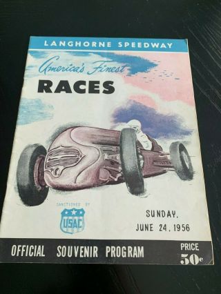Vintage 1958 Usac Langhorne Speedway Program Memorial For Bob Sweikert