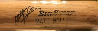 Matt Holliday Autograph Game Bat Rawlings Big Stick Jsa Rockies Cardinals
