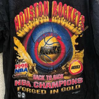 Houston Rockets Champions 1995 Magic Johnson T’s Shirt Vintage Large I Dp