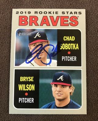 Chad Sobotka Signed 2019 Topps Heritage Autographed Auto Card Atlanta Braves Rc