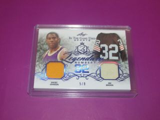 2019 Leaf In The Game Legendary Numbers Magic Johnson Jim Brown Ed /8