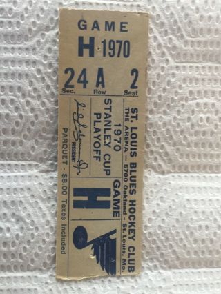 1970 Stanley Cup Finals Game 2 (st Louis) Ticket Stub May 5 1970 Boston 6 - 2