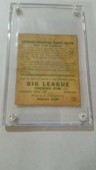 1933 GOUDEY Babe Ruth 181 Baseball Card 6
