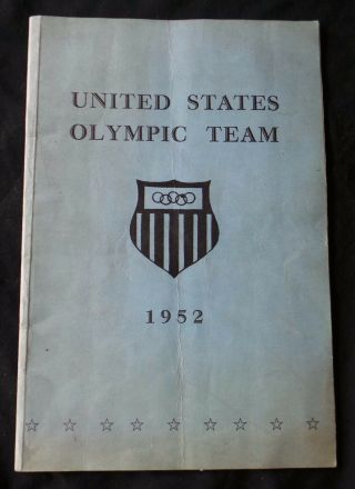1952 Helsinki Finland Olympics United States Olympic Team 1952 Program Book
