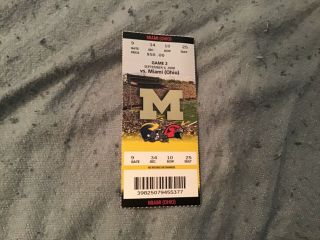 2008 Michigan Wolverines Vs Miami Ohio Football Ticket