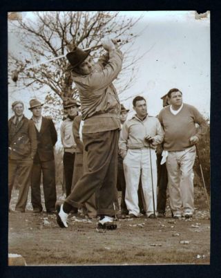1937 Babe Ruth Watches Smash Drive Golf Charity Fresh Meadow Course Type 1 Photo