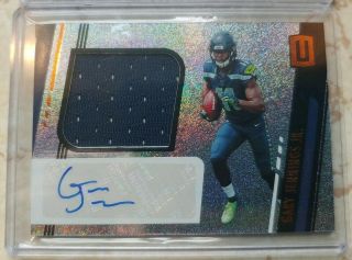 2019 DK Metcalf/Gary Jennings Jr Unparalleled Rookie Patch Auto RPA 3