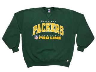 Vintage 1995 Green Bay Packers Pro Line Russell Usa Crewneck Sweatshirt Mens Xl