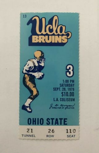 1979 Ohio State Vs.  Ucla Football Ticket Stub
