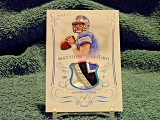 Matthew Stafford 2014 National Treasures 1/1 Sick " Game - Worn " Patch One Of One