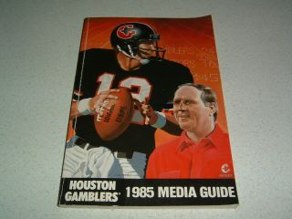 1985 Houston Gamblers Media Guide Yearbook Press Book Usfl Football Program