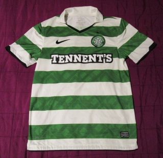Authentic Nike Dri - Fit Celtic Fc Tennents Futbol Soccer Jersey Green White Med