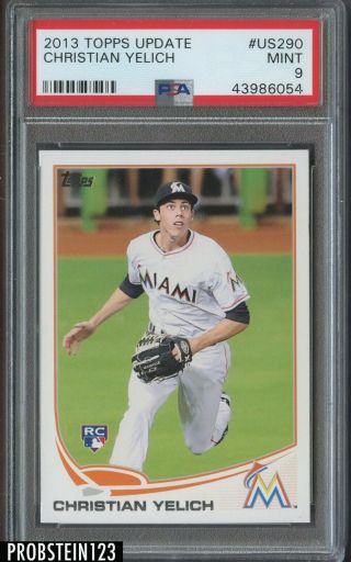 2013 Topps Update Us290 Christian Yelich Miami Marlins Rc Rookie Psa 9